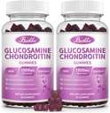 2 Pakke Glukosamine Chondroitin Gummies Ekstra styrke w / MSM, Elderberry,Hyaluronsyre-Chewable Joint Support Supplement for kvinner,Men,Adults-Antioxidant Støtte for felles komfort og mobilitet