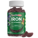 Iron Supplement for barn – 5 mg Kids Gummies med vitamin C – Great-Tasting Gummies Grape Flavor – støtter immun helse og hjelp med jernmangel – vegansk, Kosher, ikke-GMO – 60 greve