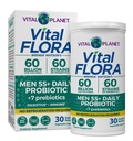 Vital Planet - Vital Flora Menn Over 55 daglige probiotiske, 60 milliarder CFU, Diverse Strains, organiske prebiotika, immunstøtte, Digestive Helse Shelf Stable Probiotika for menn, 30 kapsler
