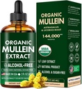 Mullein Drops for Lungs, Mullein Leaf & Licorise Extract Støtte Lung Cleans & Sunn Pusting, Organic Mullein Leaf Tinktur Herbal Supplement, Ingen Additiver Mullein Extract Drops 2 fl Oz 60Ml