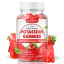 mykbear Kalium Gummies for voksne, sukker gratis Kalium kloride Gummies 1200mg støtte ben kramper & elektrolyte balanse høy styrke Kalium Supplement, Jordbær Flavor 60 greve