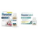 Florastor Probiotic Bundle for Digestion, Gut Health - 100 ct. Probiotika for Digestive & Immune Health + 30 ct. Gut Boost Daily Probiotic & Prebiotic - Økt god bakterier & Flush Out The Bad