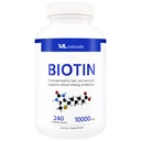 ML Naturals Biotin 10000 mikrog 240 Grønnsaker kapsler. Støtter Sunt hår, hud, negler og energiproduksjon, NSF-sertifisert og cGMP-kompliant