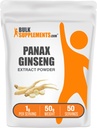 BulkSupplements.com Ginseng Root Extract Powder - Panax Ginseng Supplement, Herbal Supplement - Vegansk & Glutenfri, 1g per servering, 50g (1,76 oz) (Pack of 1)