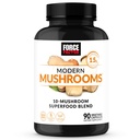 Force Factor Moderne Mushrooms Kapsler, Mushroom Supplement med Lions Mane, Tyrkia Tail, & Cordyceps å støtte energi, Fokus, Immunitet, & Digestion, 90 Grønnsaker Kapsler
