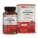 DailyNutra KSM-66 Ashwagandha 600 mg organisk rotekstrakt - høy potens Supplement med 5% withanolides | lindrer trøtthet, støtter avslapning, fokus, energi og muskelvekst (90 kapsler)