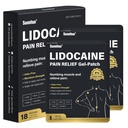 Sumibun 4% Lidocaine Patches, 18 greve lang varig plaster for kne, skulder, muskel, ledd med naturlige ingredienser, utvidet patch med Lidocaine FSA eller HSA kvalifisert