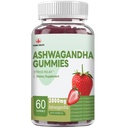 YiLing Ashwagandha Gummies for kvinner og menn, 3000 mg høy potens Ashwagandha Root ekstrakt øker energi, forbedrer søvn, lindrer stress og beroliger mood, 60 greve jordbær flavor Ashwagandha