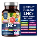N1N LHC+ 15-i-1 immunstøtte Supplement med Spirulina, Turmeric, Ginseng, Guarana, vitamin D og vitamin C for immunisme, energi og langhal relief, 60 Veg Caps, flaske farge mai Vary