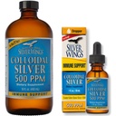 Naturlig sti sølvvinger Supplement - kolloidalt sølv 500 ppm (16 fl.oz / 480 ml) Plus kolloidalt sølv 500 ppm (1 fl.oz / 30 ml)