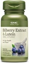 GNC Herbal Plus Bilbær ekstrakt og Lutein Supplement, vegetarisk, støtter øyet og visjon helse, 60 serveringer
