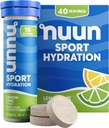 Nuun Sport Electrolyte Tabletter med magnesium, kalsium, kalsium, klorid og natrium, Glutenfri og vegansk, sitron lime, 4 pakke (40 Serverer totalt)