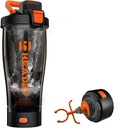 HeaDot Electric Protein Shaker Flaske, Blenderflasker for proteinblandinger, 24 Oz Echargeable Type-C Shaker Cup, laget med Tritan, BPA Gratis Shakers for Proteinshaker(Orange)