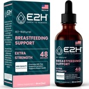 E2H Amming Supplement og Lactation Support - Flytende Lactation Supplement - Inneholder Fenugreek, Melke Thistle, Fennel og mer - Ingen alkohol - Vegan - 2 Fl Oz