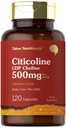 Tahoe Nutritionals Citicolin 500 mg | 120 kapsler | CDP Choline kosttilskudd | Terapeutisk klasse | Glutenfri, ikke-GMO