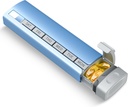 Reise piller organisator ukentlig, 1 gang i døgnet ,Upgrade Premium Aluminum legering daglig pille boks 7 dag, bærbare metall piller tilfelle, søte piller holder å holde vitaminer, medisiner, piller, kosttilskudd (blå)