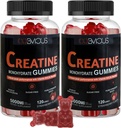 Kreatin Monohydrat Gummies 240 for menn og kvinner- 5g, sukker-fri pre-workout Gummy W/L-Taurin, Betain Anhydrous, Alpha GPC, vitamin B12, Chewable Gummies for muskel styrke og energi Boost (2 pakke)