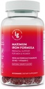 Iron Gummies – 20 mg høy absorpsjonsjern + vitamin C, B12 & Folat – Vegansk, ikke-GMO, Gluten‐ Gratis – Energi og anemi Support 60 Ct