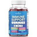 Nyt AGE 8 i 1 immunstøtte Booster Supplement med eldrebær, vitamin C og sink 50 mg, vitamin D 5000 IE, Quercetin & Bromelain (8 i 1 Gummies (pakke av 1))