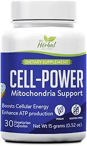 CellPower Mitochondrial Support - Mitochondrial Energy Boost Herbal Supplement - Naturlig støtte for forbedret ATP-produksjon og cellulær vitalitet - 100% naturlig og herbal
