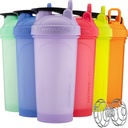 Hydra Cup ProFlow Shaker Flasker 6-Pack (28oz) | Protein Shaker Cups med Whisk Ball, Leak-Proof Lid, Skjult bærehåndtak | BPA-fri Gym Mixer for Proteinpulver, Blande kosttilskudd, Pastel farger
