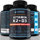 K2 D3 Vitamin Supplement 5000 Iu - for sunnere bein, blod, hjerte og bedre immunitet - forbedret kalsiumabsorpsjon med bioperin - 100% naturlig og Allergen-fri - vitamin D3 K2 Mk7 5000 Iu