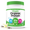 Orgain Organic Vegan Protein Powder, Vanilla Bean - 21g Plant Basert Protein, 4g Prebiotic Fiber, Ingen Laktose ingredienser, Ingen tilsatt sukker, Ikke-GMO, For rist og smoothies, 1,02 lb (Packing May Vary)