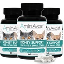 AminAvast Njurestøtte Supplement for katter og små hunder, 300mg 3-Pack - fremmer naturlig nyrefunksjon - Bistand i helse og vitalitet av aldrende nyrer - enkelt administrert - 60 Sprinkle kapsler