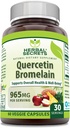 Herbal Secrets Quercetin 800 Mg med Bromelain 165 Mg Supplement | 60 Veggie Kapsler | Ikke-GMO | Glutenfri | laget i USA