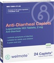 WELMATE - Anti-Diarreal Caplets (24 Caplets) - Loperamide HCL 2 mg - Diarrea Symptom Relief - Upset Mage Reliever - Anti diarrea piller - Over-The-Counter Medisasjon