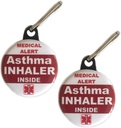 Astma Inhaler Inside Bag Tag Medisinsk varsling Zipper trekksett 2 stk