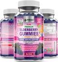 FRESH HealthyCARE Elderberry Gummies med vitamin C, sink & Sambucus Elderberry 30:1 Ekstrakt - 100% vegansk - Immunstøtte for voksne og barn - 120 Count Gummy Supplement