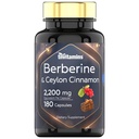 Berberine med ceylon kanel: 2200 mg per kapsel - 180 kapsler | Naturlig berberin Supplement for Cardiovasular & sirkulasjonssystem Helse * | 6 måneders forsyning | laget i USA!