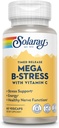 SOLARAY Mega-vitamin B-stress, tidsbelagt vitamin B-kompleks med 1000 mg vitamin C for stress, energi, rød blodcelle og immunstøtte, 60 dagers garanti, vegan, 20 serveringer, 60 Vegkaps