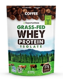 Opportuniteas Grass Fed Coffee Whey Protein Isolate pulver - 27g Protein pulver uten kunstige søtningsmidler, 60 mg koffein, hormonfri kuer - 5lb