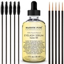 Majestic ren Castor Oil Eyelash Serum - med Apple & Argan Stem Celler - Eyelash Vekst Serum for lengre tykkere øyenvipper, øyenbryn og hår - Gratis sett Mascara Brush & Eyeliner Applikator - 1 fl oz