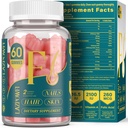 Biotin Gummies - Hårete hud og negler vitaminer for menn og kvinner, Vegansk vitamin B7, støtter hårvekst og sterkere negler,30 dagers forsyning - bringebær-60 teller