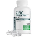 Bronson Zinc Triple Play 30 mg trippeldeksel immunstøtte med sinkacetat, picolinat og orotat - immun, antioksidant og hud helse støtte - 100 vegetariske kapsler