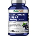 NusaPure Black Currant Seed Oil 1605 mg Gamma Linoleic Acid (GLA) 15% 180 Softgels (Non-GMO, Sojafritt)