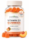 Sugar Free Vitamin D3 K2 Gummies - Vitamin D3 Gummies 5000 IU+K2 MK7 80 mcg, K2 D3 Vitamin Supplement voksne, Vitamin D K2 for Bein, Immun, Hjerte, Mood, Glutenfri, Ikke-GMO, Naturlig fersken Flavor