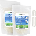 XPRS Nutra Gelatin størrelse 0 Separerte kapsler - 100 Tell Clear Tom Capsules Separert i poser - Størrelse 0 Gelatin piller - Clear Gel Caps for DIY Supplement Fylling