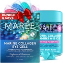 MAREE Beauty Bundle - Under Eye Gels & Biotin Gummies - Marine Collage & Hyaluronsyre, A B C E Vitaminer Kompleks med Keratin & Pantotensyre - De-puff øyne og mørke sirkler, hud, negler og hår