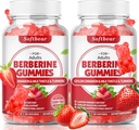 mouthbear Berberine med Ceylon kanel gummier organisk berberine HCL 1500mg for metabolisme immun helse sukker-fri berberin kosttilskudd Jordbær Flavored 120 greve