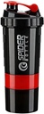 5 I 1 Protein Shaker flaske - Profesjonell serie Shaker flaske for proteinshakes og pre trening gym flaske, med pulver lagring, Pille skuffe,Mixing Ball,Shakes Cup (rød)