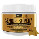 iHeartDogs Senior Super 7 Daily Dog Multivitamin - 7-i-1 vitamin for hunder støtter antioksidanter, probiotika, løvemane, Tyrkia Tail, & Ashwagandha for langvarighet og kognitiv boost