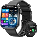 Hwagol Smart Klokke (Answer/Make Call) 1.85inch Fitness Tracker, DIY Dials/Pedometer/Calories/Multiple Sport Modes/Voice Assistant, Smart Klokker for menn Android iOS-telefoner