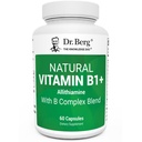 Dr. Berg naturlig vitamin B1 B6 B12 Complex - allithiamin vitamin B1 Supplement med 8 essensielle vitamin B kompleks for menn og kvinner inkludert Thiamin, Niacin, Folat, Magnesium og mer - 60 kapsler