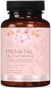 Prenatal vitaminer for kvinner med folsyre og DHA, Hjerneutvikling støtte med folat & Omega 3s, multivitamin med vitamin A, C, D, B6, B12 & jern, Graviditet Supplement - 60 Softgels