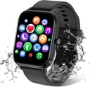 Smart Klokke for menn kvinner Kompatibel med iPhone Samsung Android Phone 1,83 tommers full berøringsskjerm IP68 vanntett Bluetooh Fitness Tracker hjertefrekvens / Sleep Monitor, svart