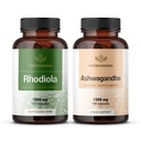 HERBAMAMA Rhodiola Rosea og Ashwagandha Kit - Bundle på 1000 mg Rhodiola Rosea Kapsler &1500 mg Ashwagandha Root Capsules - Vegansk, ikke-GMO, Gelatin-fri - 2 Pack